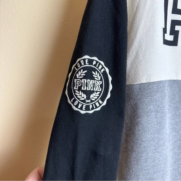 PINK Everyday Lounge Half Zip Pullover Black Gray White Womens XS - Picture 4 of 11